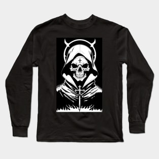 Skull Demon BW Long Sleeve T-Shirt